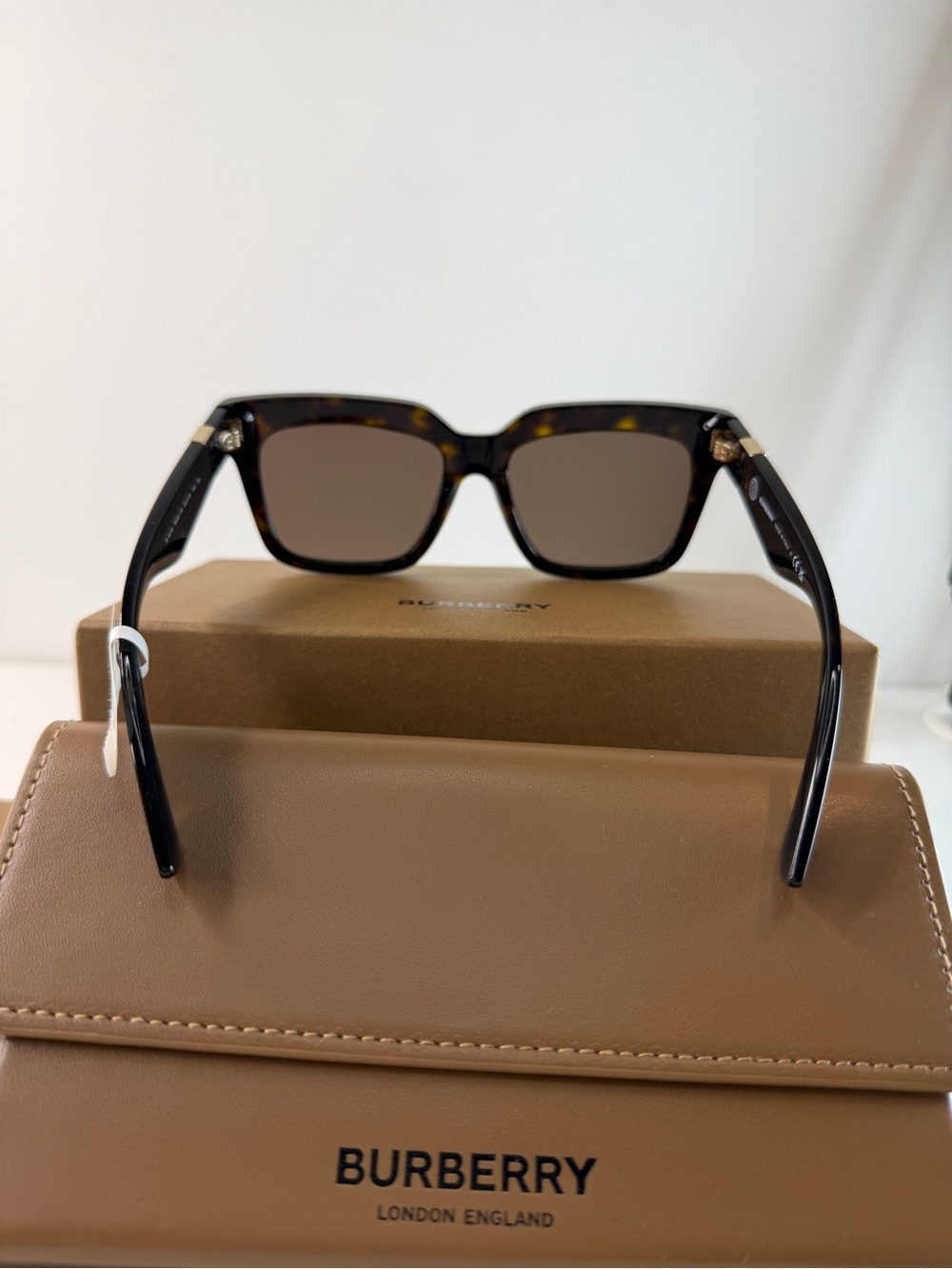 Burberry BE4419 54mm Square Sunglasses Dark Havana Brown Lens Women - Picture 5 of 11